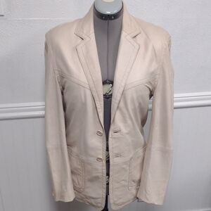 Vintage Bod & Christensen Men's Beige Blazer Sport Blazer Leather